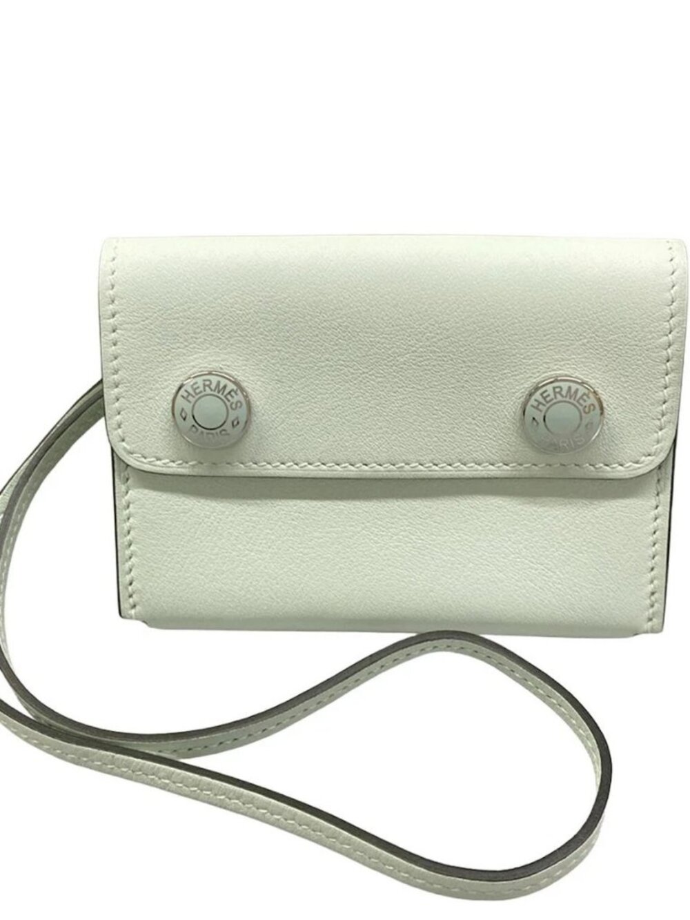 HERMES Hermes Nap - Veil Peppermint Veau Swift W Business Card Holder